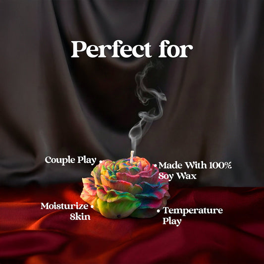 Temperature play candle made with soy wax for couples